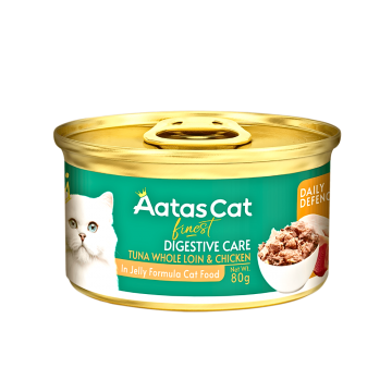 Aatas Cat Canned Food Finest Daily Defence Digestive Care Tuna Whole Loin & Chic 80g